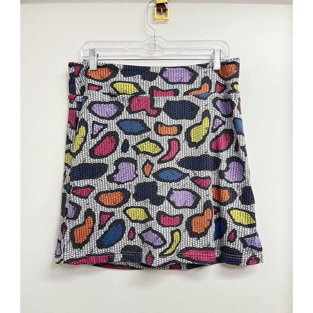 Golftini Jungle Juice PullOn Skirt Colorful Abstract Patterned Women's Large